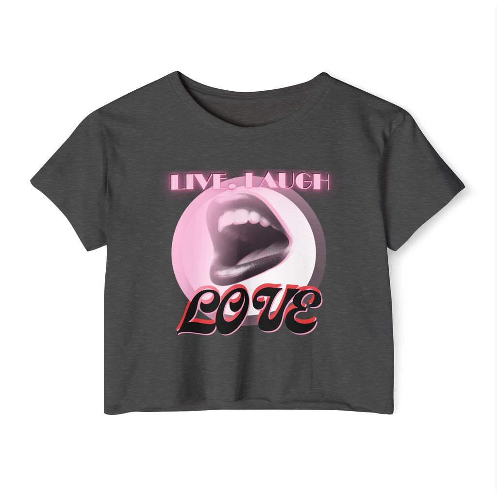 Women's Festival Crop Top | Live Laugh Love Graphic Tee