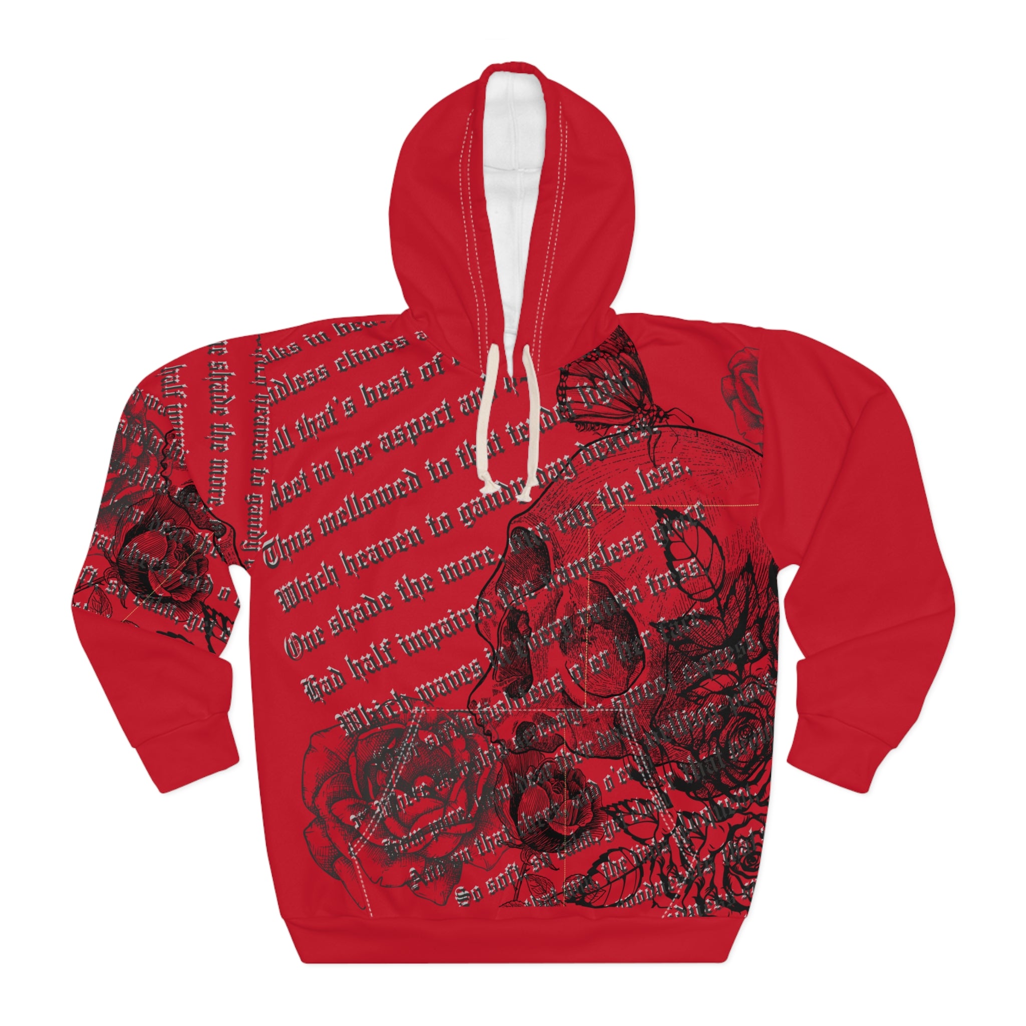 Bold Graffiti-Style Red Hoodie Artistic Streetwear