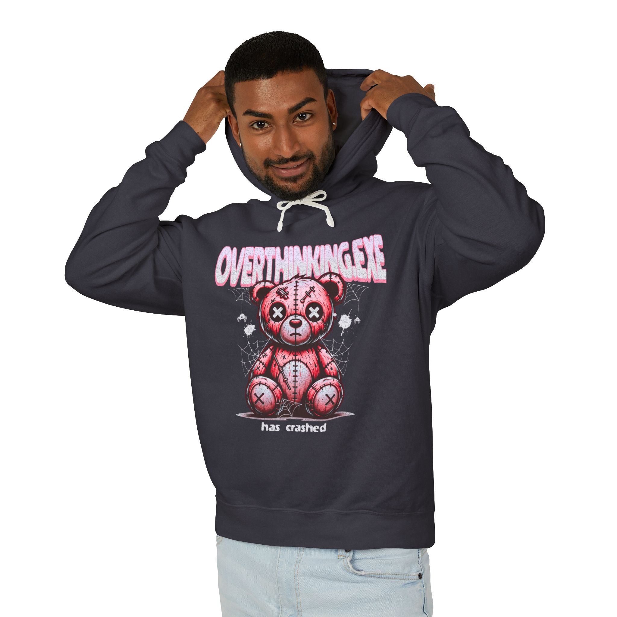 Teddy Hoodie: Overthinking Cute Unisex Lightweight Hooded Sweatshirt