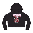 Funny Teddy Bear Women’s Cropped Hoodie - Dark Humor Overthinking Vibes