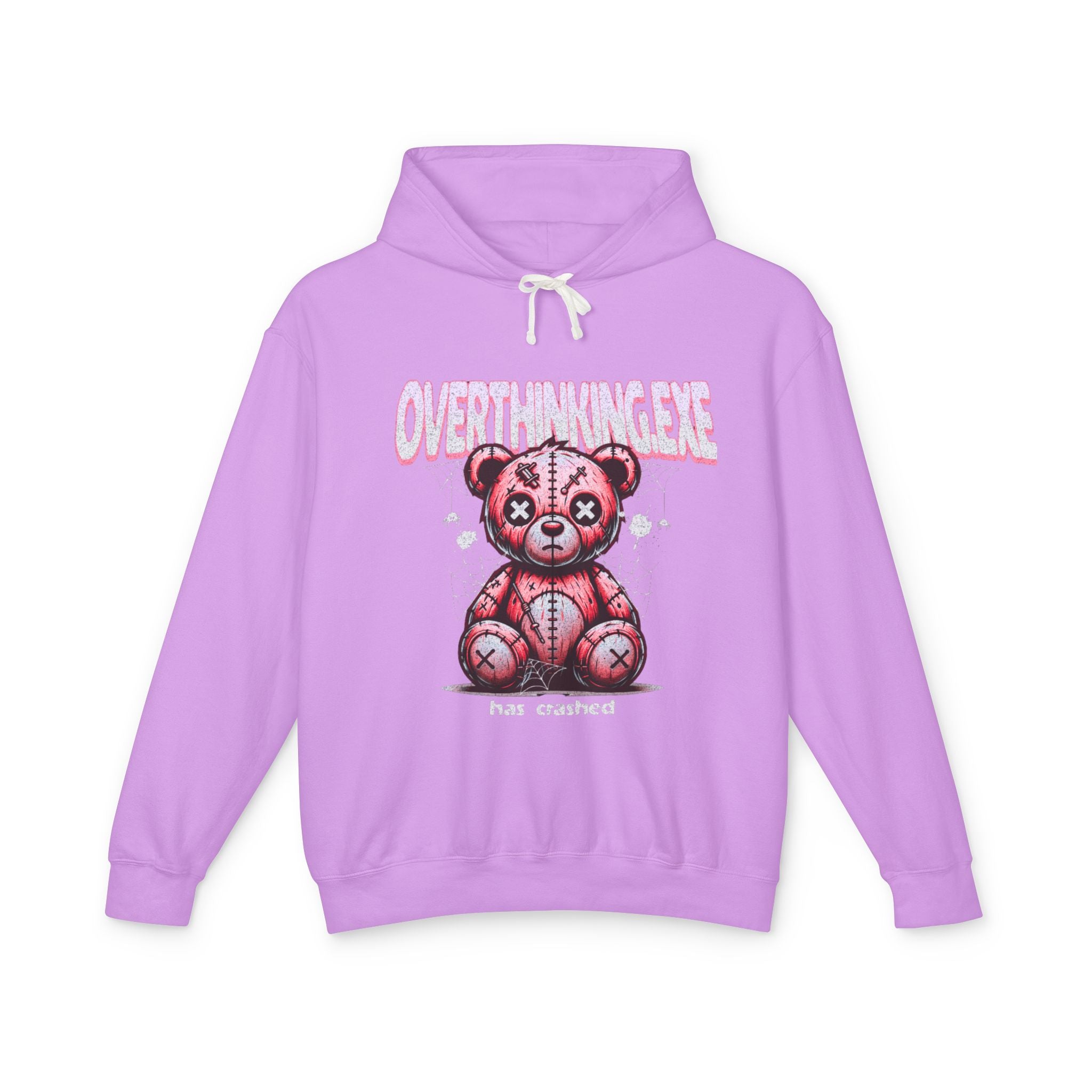 Teddy Hoodie: Overthinking Cute Unisex Lightweight Hooded Sweatshirt