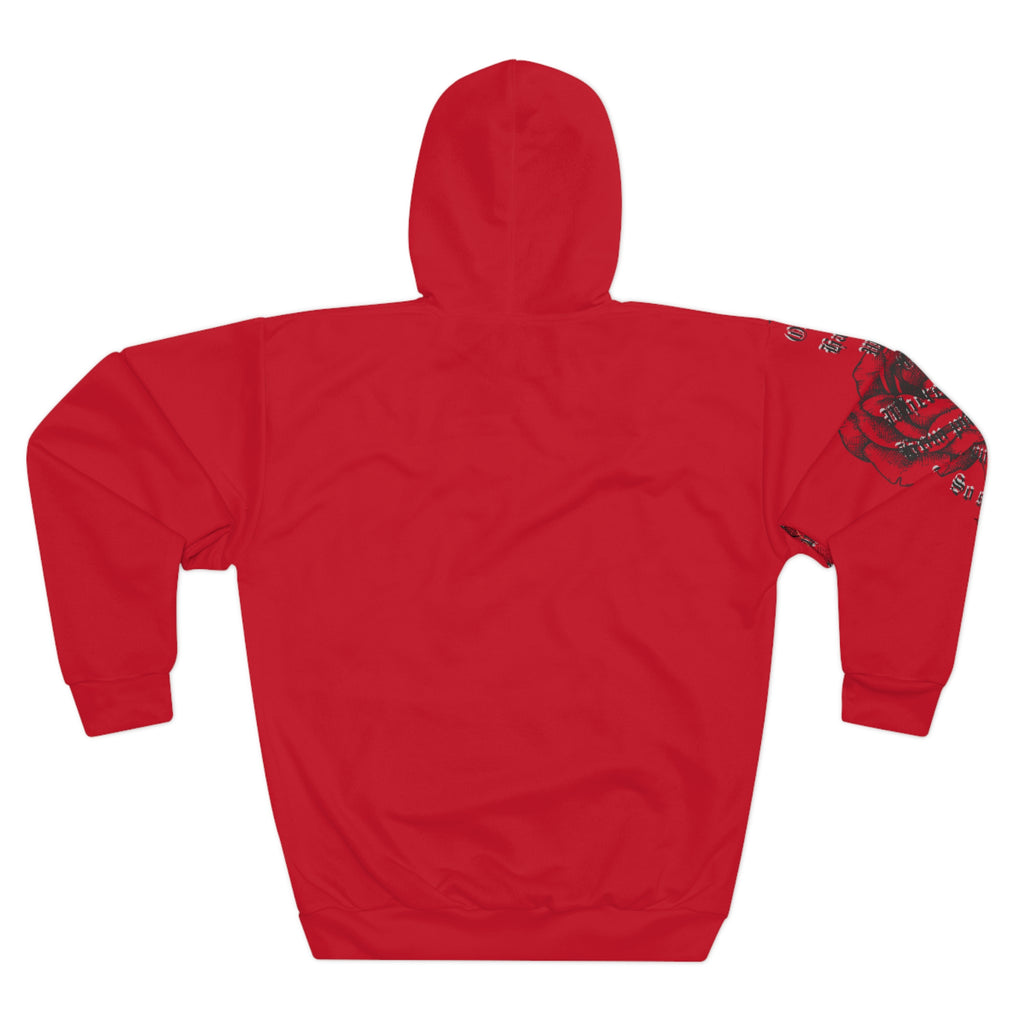 Bold Graffiti-Style Red Hoodie Artistic Streetwear
