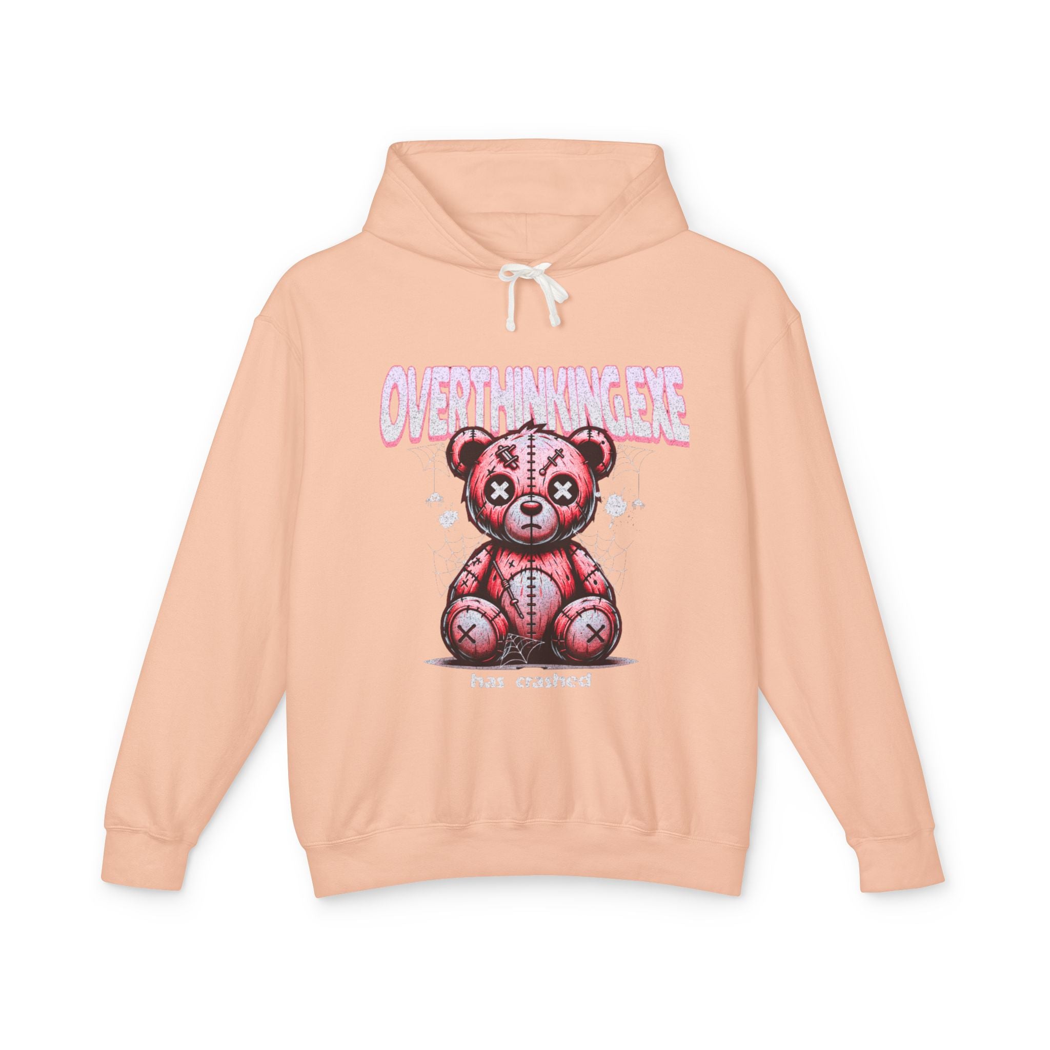 Teddy Hoodie: Overthinking Cute Unisex Lightweight Hooded Sweatshirt