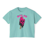 Women's Boxy Tee, Fun Graphic Top, Casual Summer Shirt, Gift for Her, Unique Ice Cream Design, Festival Fashion