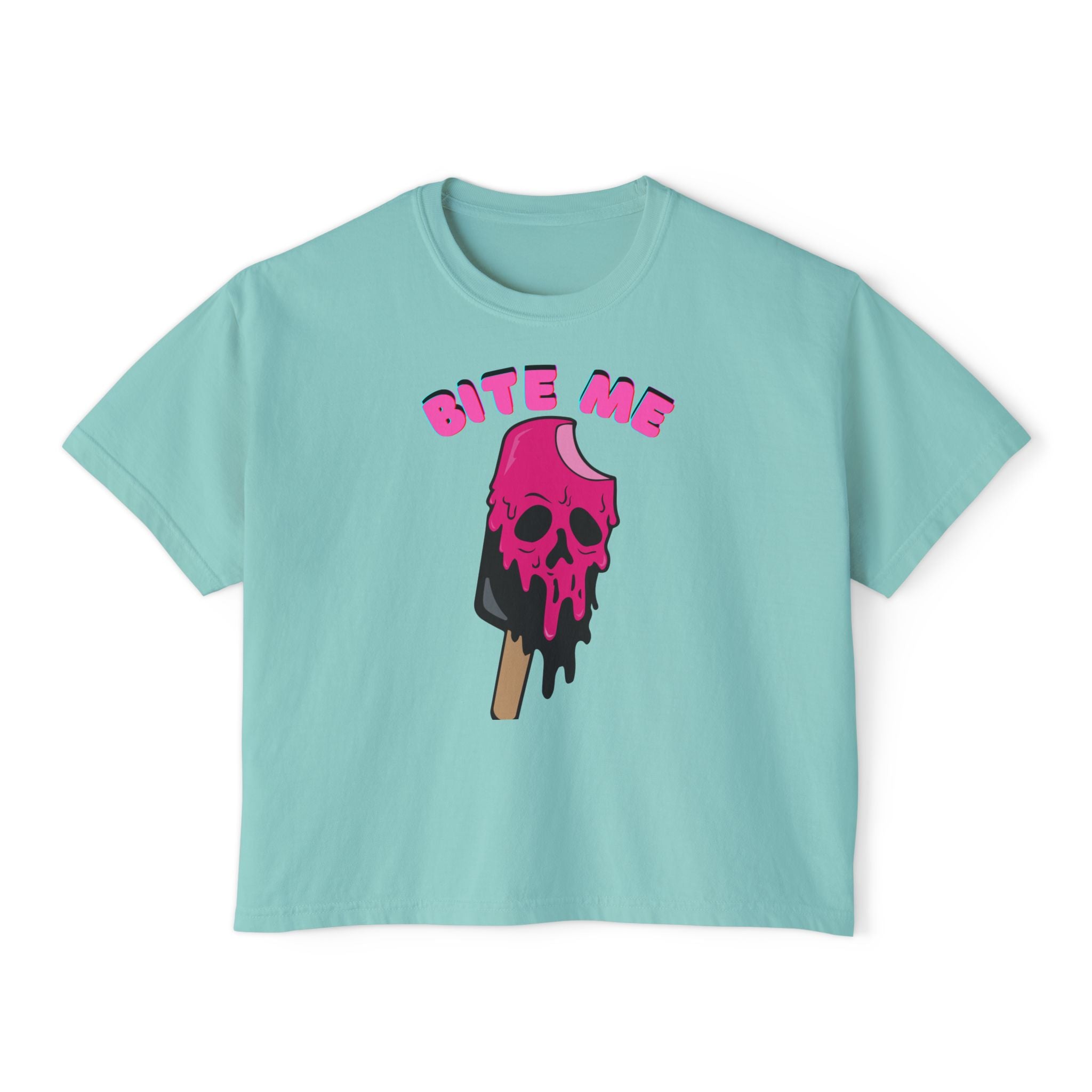 Women's Boxy Tee, Fun Graphic Top, Casual Summer Shirt, Gift for Her, Unique Ice Cream Design, Festival Fashion
