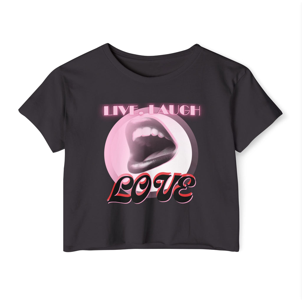 Women's Festival Crop Top | Live Laugh Love Graphic Tee