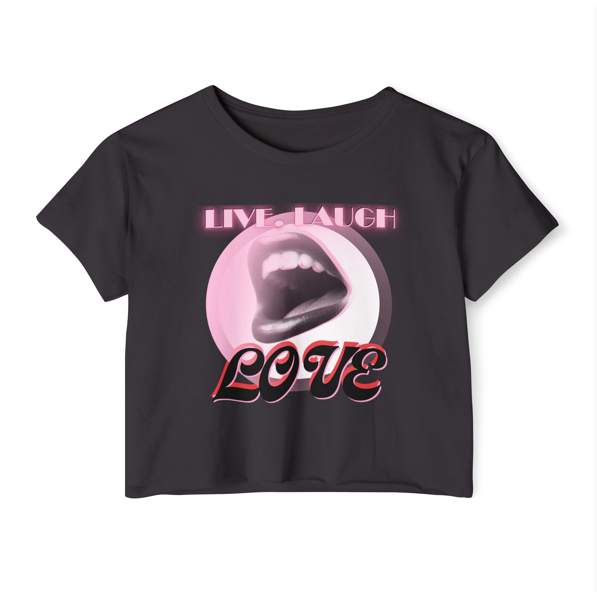 Women's Festival Crop Top | Live Laugh Love Graphic Tee