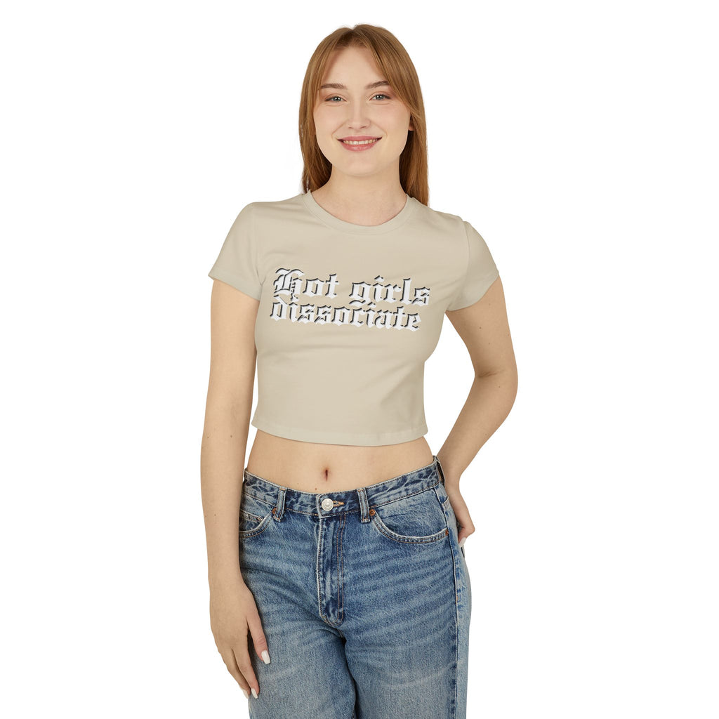 Hot Girls Dissent Baby Tee, Trendy Crop Top, Feminism Shirt, Casual Women's Tee, Gift for Her, Summer Fashion Must-Have