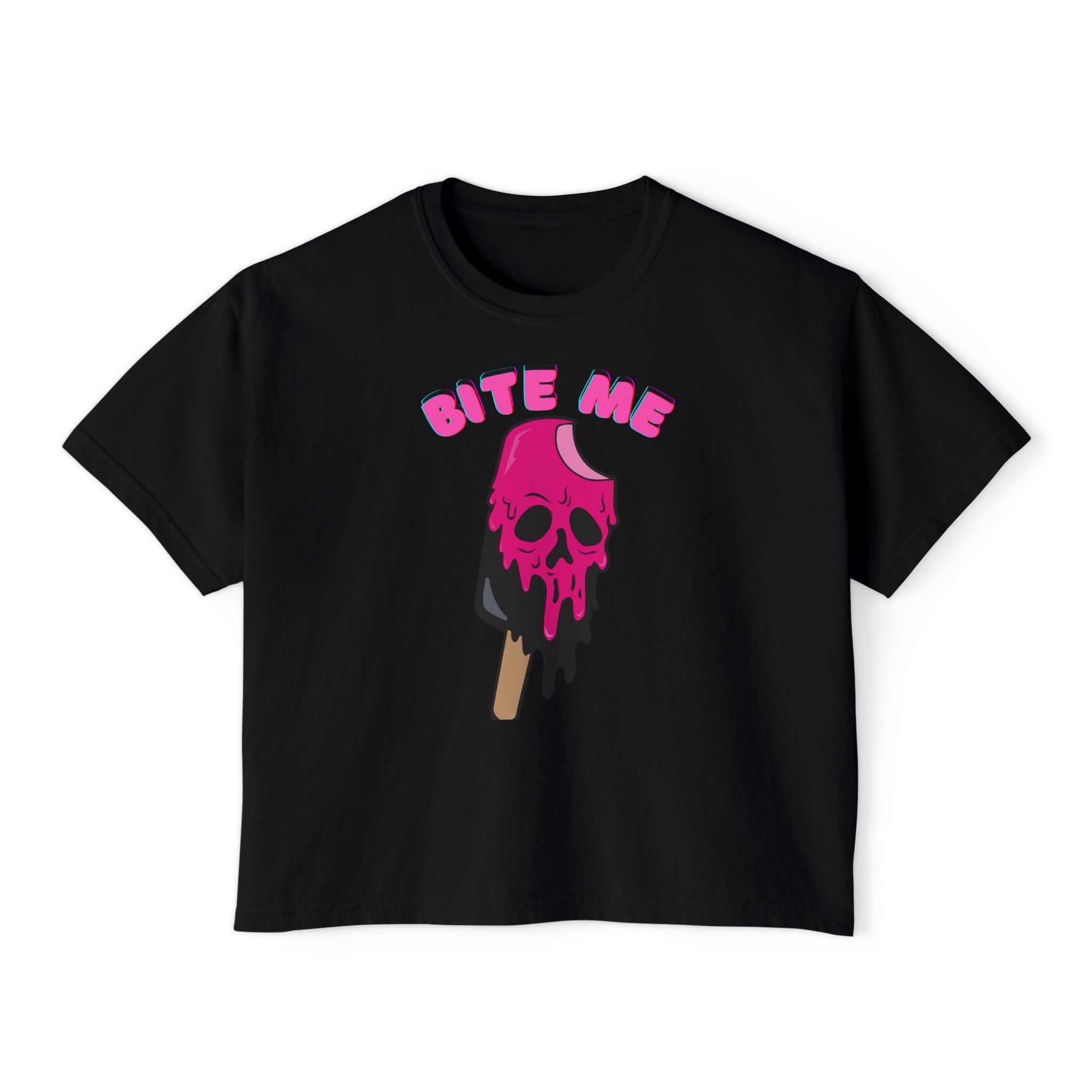 Women's Boxy Tee, Fun Graphic Top, Casual Summer Shirt, Gift for Her, Unique Ice Cream Design, Festival Fashion