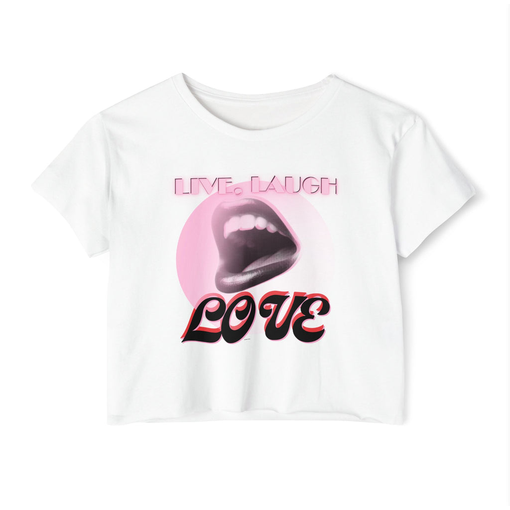 Women's Festival Crop Top | Live Laugh Love Graphic Tee