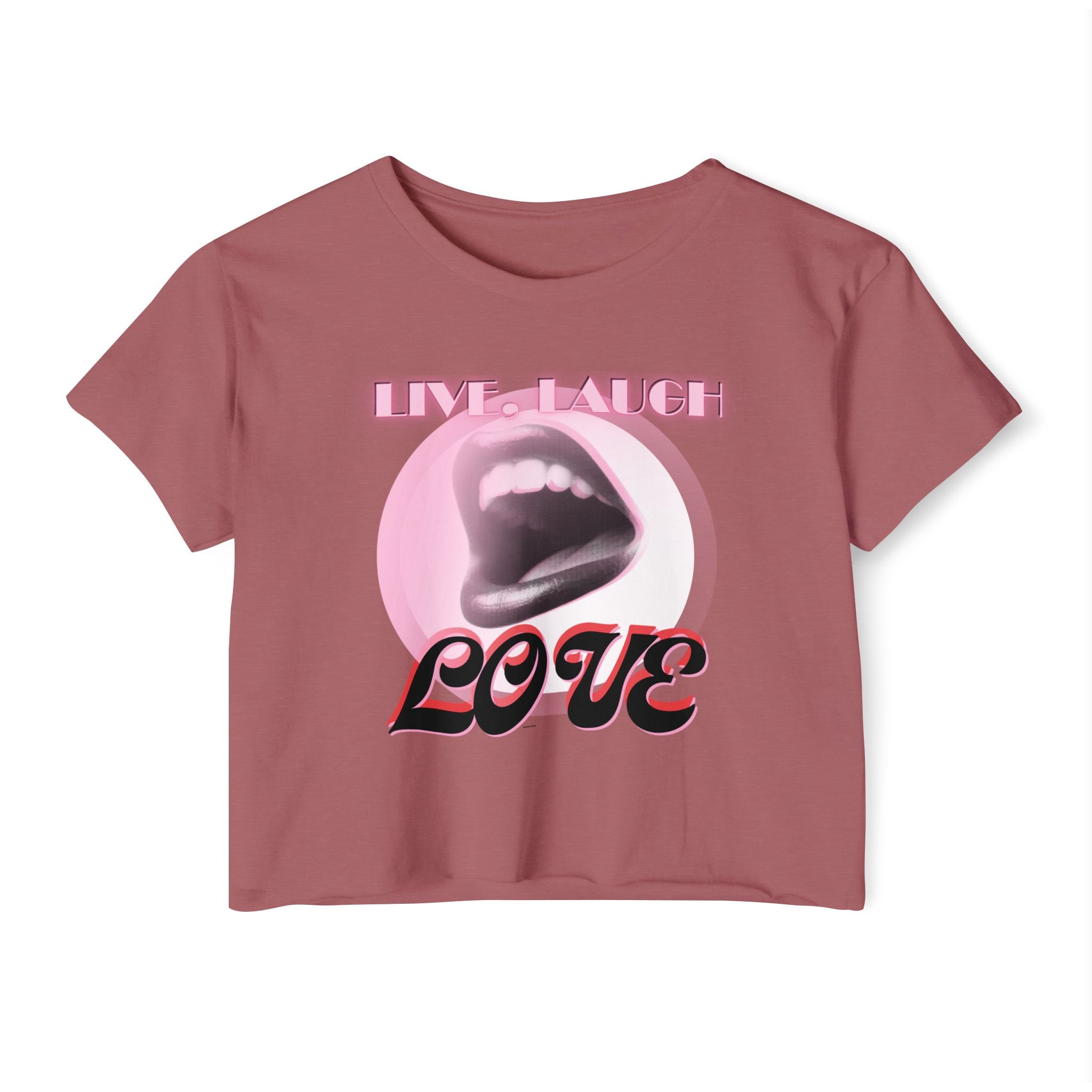 Women's Festival Crop Top | Live Laugh Love Graphic Tee