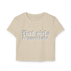 Hot Girls Dissent Baby Tee, Trendy Crop Top, Feminism Shirt, Casual Women's Tee, Gift for Her, Summer Fashion Must-Have