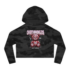 Funny Teddy Bear Women’s Cropped Hoodie - Dark Humor Overthinking Vibes